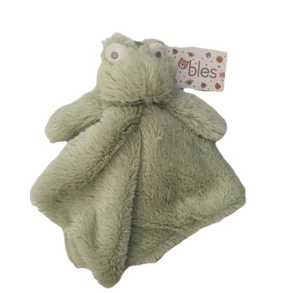 NWT Oobles Baby Green Frog Lovey Rattle Plush Infant Security Blanket Toy Danbar
